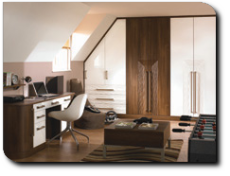 Dark Walnut and white sloping doors wardrobes picture of Dark Walnut and white sloping doors wardrobes